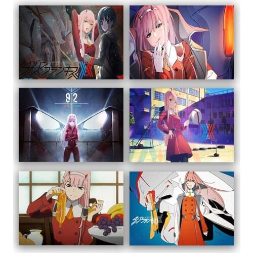 Zero Two and Hiro DARLING in the FRANXX Poster Framed Canvas Wall Art Decoration Prints Dorm Bedroom Decor Painting