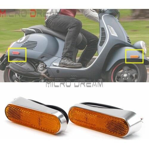 1 Pair Side Turn Signal Amber Light Mini LED Indicator Blinkers Flasher Lamp for Piaggio Vespa GTS 300 Sprint 150 Primavera 150