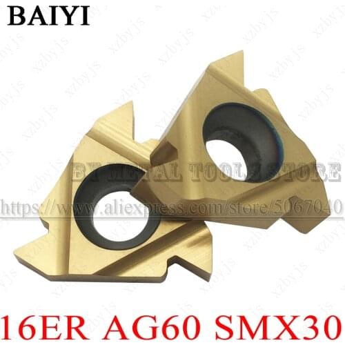 10pcs 16ER AG60 SMX30 16ERAG60 Thread Carbide Insert Turning Tool CNC Turning Insert Slotting Thread Tool 16ER AG60 for steel