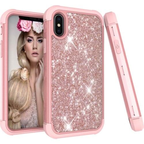 3-in-1 Dual Layer PC+Silicone Shock Resistant Mobile Phone Cases for iPhone X Contrast color & Lifted Bezel Design Phone Cases