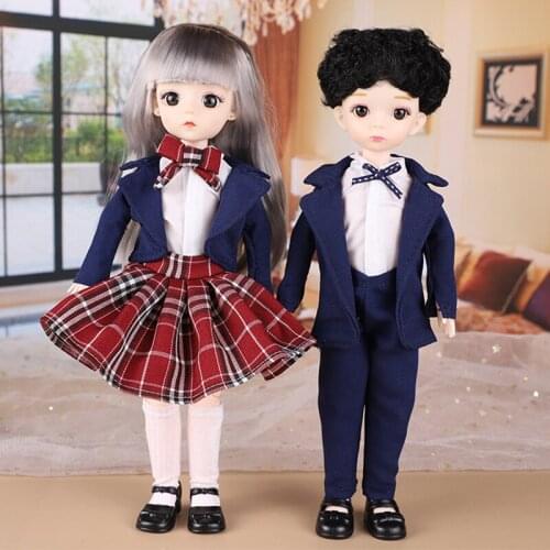 30cm Cool School Dress BJD Doll 15 Movable Joints DIY Bjd Dolls With School Suit Gifts For Girl DIY Beauty Toy Doll