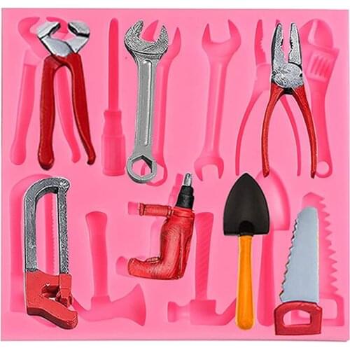 3D Hardware Tools Silicone Mold Sugar Chocolate Fondant Molds Mini Hand Tools Silicone Cookie Baking Mold ake Topper Decoration