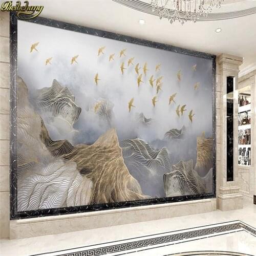 Beibehang Custom Photo Line flying birds Wallpaper TV background Wall Covering 3D wall paper for Living Room Bedroom Home Decor