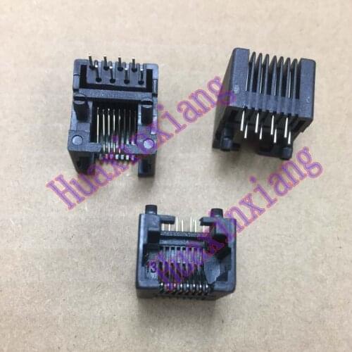50PCS/Lot 95001 RJ45 8P8C Female Jack/Socket Connector 90 Degree Black For Network Modular