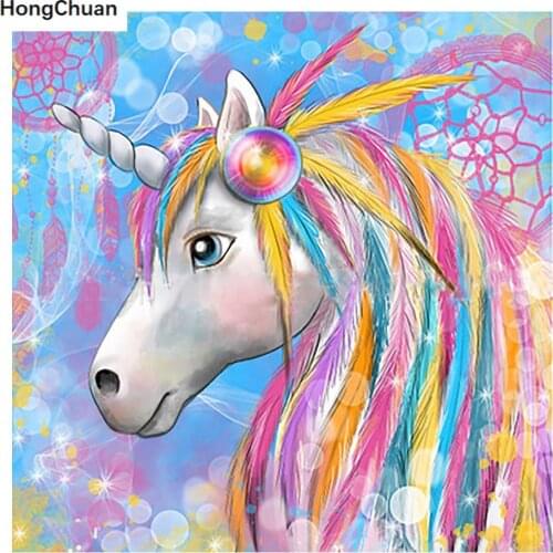 5D Diamond Painting White Horse Square/Round Diamond Embroidery Handmade Rhinestone DIY Mosaic Home Decoration Fast Delivery