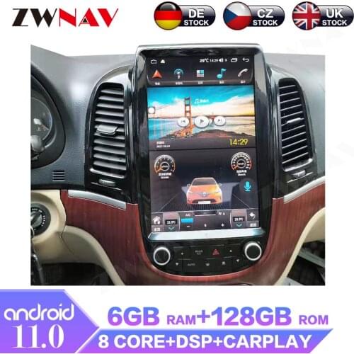 Android11.0 6+128GB For Hyundai Santa Fe 2006 - 2012 IPS Screen Car Radio Multimedia Head Unit Player GPS Navigation DSP Carplay