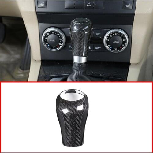 For Mercedes Benz C Class W204 E W212 GLK X204 CLS W218 A G Class Real Carbon Fiber Car Gear Shift Head Trim Interior Accessorie