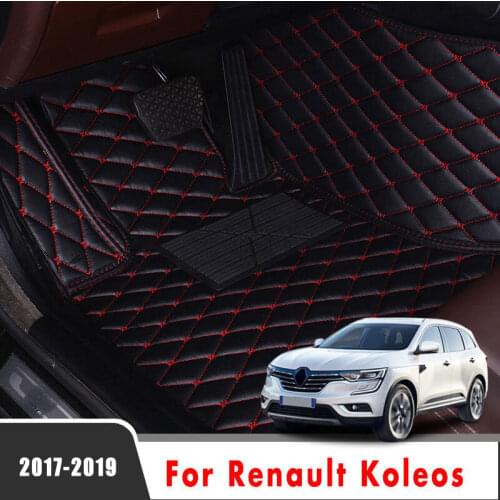 Car Floor Mats For Renault Koleos 2020 2019 2018 2017 Auto Interior Leather Carpets Accessories Waterproof Protect Foot Pads