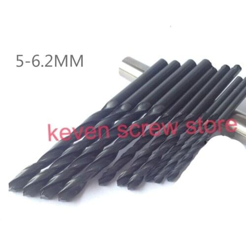 Freeshipping,High-speed steel straight shank twistdrill, 5 / package 5 MM-6.2 MM straight twistdrill, Power tools Metal Drilling