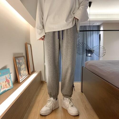 Black Pants Men 2021 Spring Casual Sports Pants Mens Tide Brand Hong Kong Style Ins Outer Wear Pants Loose Harem Pants