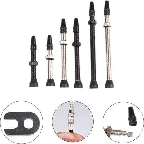 Deemount 40/60/80mm 2PCS Bicycle Tubeless Tire Presta Valve Brass Core Brass Stem W/ Alloy & Tool