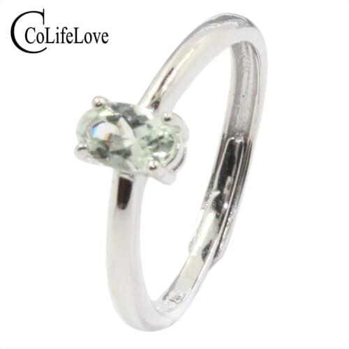 Elegant light green tourmaline ring for wedding SI grade natural tourmaline jewlery solid 925 silver tourmaline ring for lady