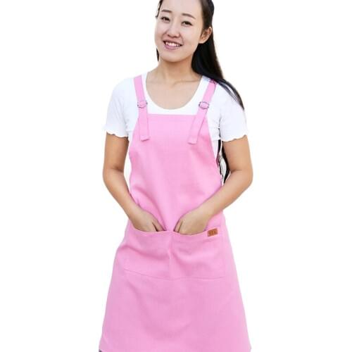 Korean fashion kitchen cooking aprons cafe restaurant nail painting men and women overalls