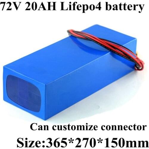 Lifepo4 72V Ebike Lithium Battery 24S 3.2v 32650 72v 20AH Battery Pack with 50Amp BMS For 3000W Scooter Motor + 5A Charger