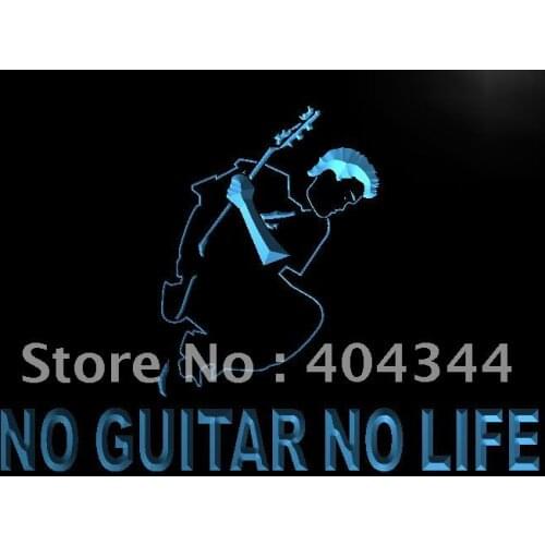 LK548- No Guitar No Life Music Rock n Roll Light Sign home decor crafts