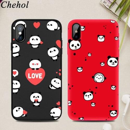 Cute Panda Phone Cases for iPhone 11 Pro 8 7 6s Plus X XS MAX XR Funny New Case Soft Silicone TPU Fitted Back Covers Accessories