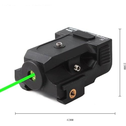 Mini Compact Green Dot Laser Sight Strong Beam Windage Adjustable USB Charge 20mm Picatinny Rail Mount For Airsoft Pistol Rifle