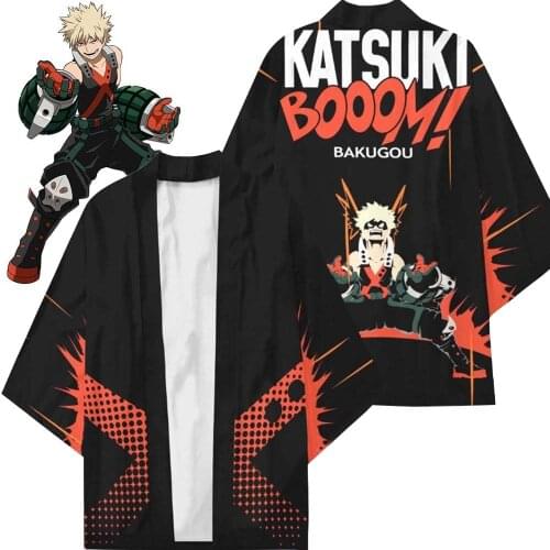 HOT Fashion Anime Cosplay Kimono My Hero Academia Bakugou Katsuki Costume Women Adult Clothes Student Trendy Coat Cloak Pajamas