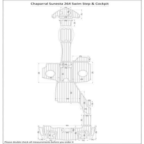 Chaparral Sunesta 264 Swim Step & Cockpit Pad Boat EVA Teak Decking 1/4" 6mm