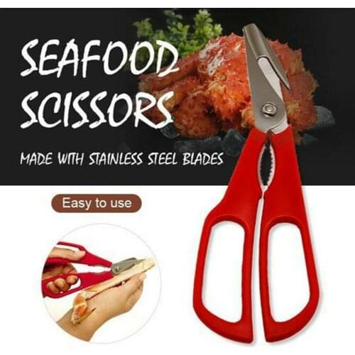 Stainless Steel Seafood Scissors Lobster Fish Prawn Shrimp Crab Seafood Scissors Shears Snip Shells Kitchen seafood Tools