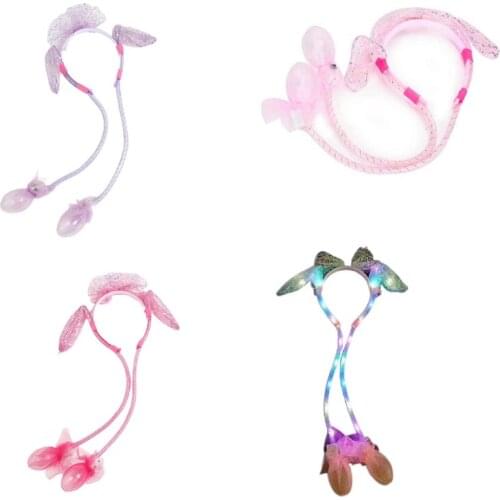Glowing Light Up Headband Dancing Bunny Ears Hair Hoop Favors Creative Flashing Rabbit Headdress Lovely Photo Props N2UE