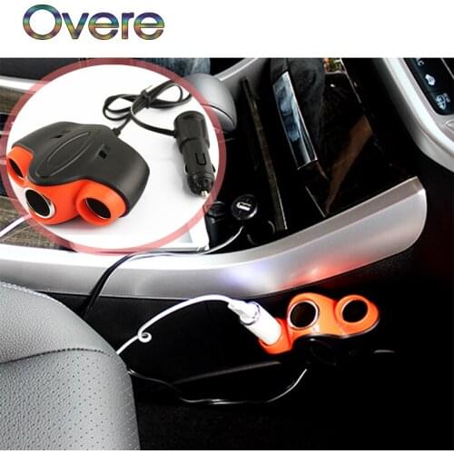 Overe 1PC Auto Car cigarette lighter USB Plug For Seat Leon Ibiza Skoda Rapid Fabia Octavia Yeti Audi A3 A4 B8 B6 B7 A6 C5 C6 A5