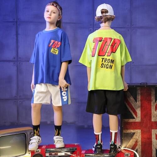 Pally elves 2020 children clothes kids clothing set fluorescent color T-shirt running shorts