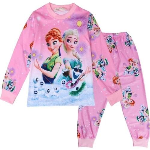 Disney Gift Sleepwear Girls Pyjama Baby Clothes Children Clothing Set Kids Pijamas Girls Princess Pajamas suit