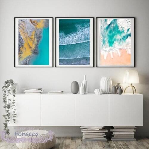Seaside Landscape Canvas Poster Nordic Style Lake Sea Wave Nature Wall Art Print Pictures Decorative Painting for Home Design