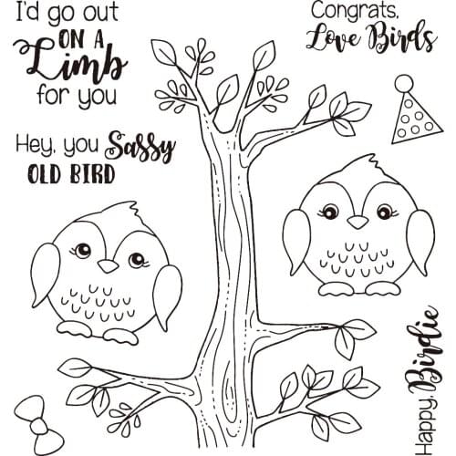 Cute Birds Transparent Clear Silicone Stamp/Seal for DIY scrapbooking/photo album Decorative clear stam A349