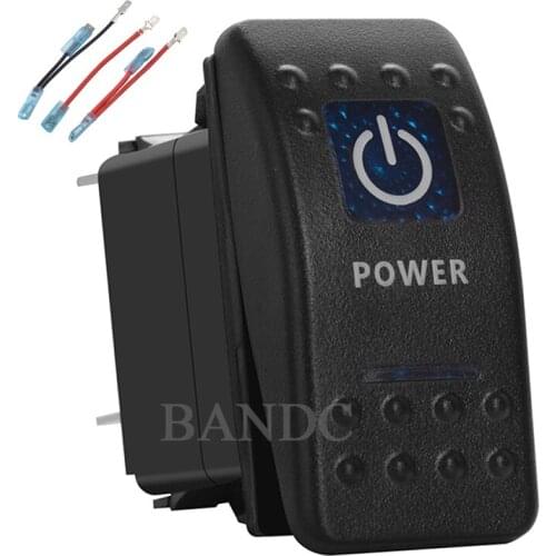 POWER 5Pins On-Off SPST Blue Led Toggle Switch for Car Boat Caravan Camper ARB Carling Narva，12V 20A 24V 10A，Jumper Wires Set
