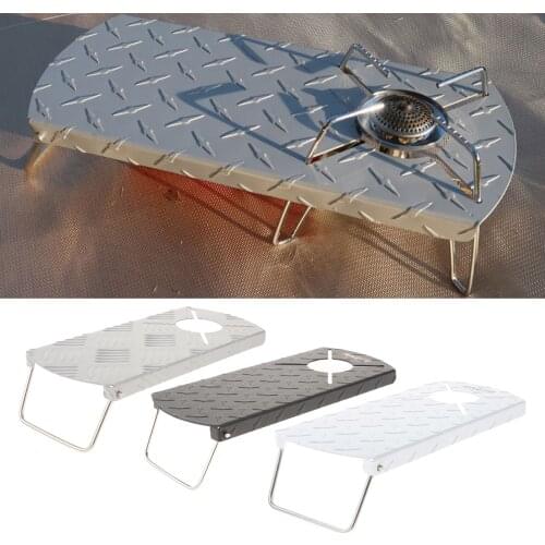 Folding Camping Table with Stove Stand - Portable Ultralight Compact Picnic Table for Outdoor Hiking BBQ Kitchen with Carry Bag