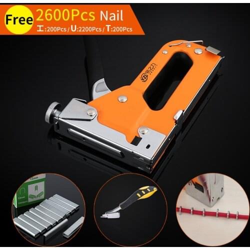 Multitool Nail Staple Gun Furniture Stapler For Wood Door Upholstery Framing Rivet Gun