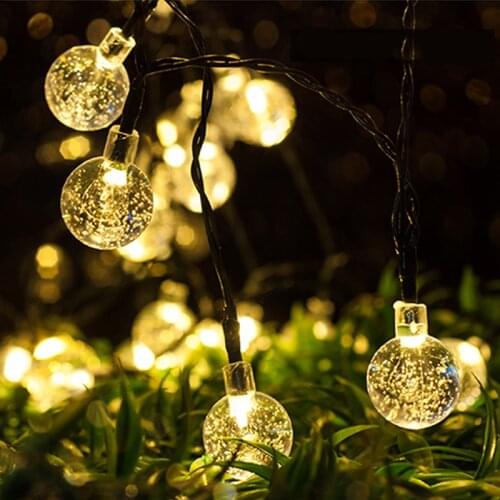 Led Solar Garden Light Crystall Ball Bulbs LED String Lamp Fairy Lights Waterproof Solar Lamp Home Party Decoration Light Chain