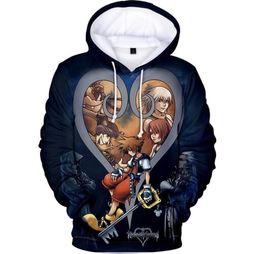 Kingdom hearts fashion 3d hoodies hip hop style men women Hoodie Pullover tracksuit casual Long Sleeve 3D Hooded Sweatshirt tops