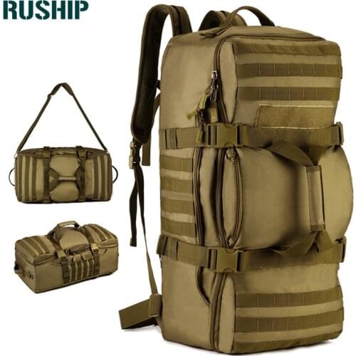 Tactics Men Wo Hunting Backpack Large Capacity Nylon Shoulder Bags Luggage Tote Hike Camp Backpack Laptop Travel Big Bag 60L