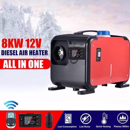 All In ONE Diesel Air Heater 12V/24V 1KW-8KW LCD Monitor Diesel FuelAir Parking Heater For Vehicle, Buses, RVs, Trucks
