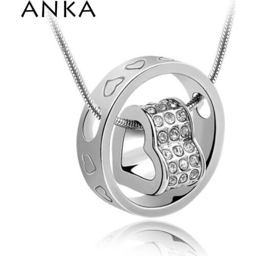 ANKA Hot Sale Collares Colares Femininos Newest Jewelry Wholesale Heart In Pendant Austria Crystal Necklace Free Shipping #81387