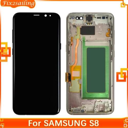 AMOLED LCD Display For Samsung Galaxy S8 G950F G950FD G9500 G950U Touch Screen Digitizer Assembly LCD Frame for Samsung S8 G950