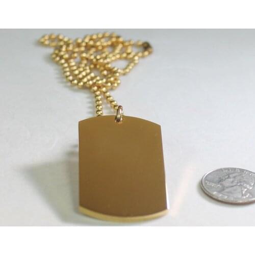 Gold dog tags new PERSONALIZED Mens Stainless Steel dog tag hot sales Gold blank dog tag necklace