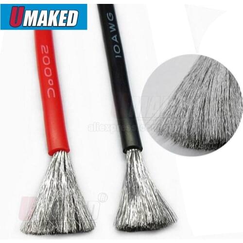 1meter Red+1meter Black Silicon Wire 16AWG 18AWG 20AWG 22AWG Heatproof Soft Silicone Silica Gel Wire Cable