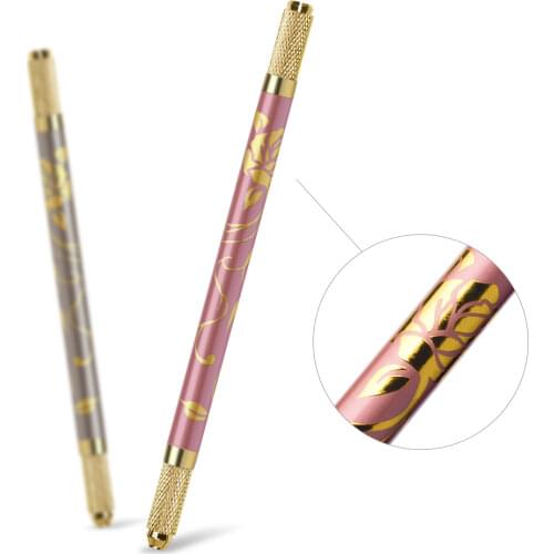 1pcs Double head Flower pattern Tattoo Tools Tattoo Permanent Tattoo Eyebrow Makeup Manual Pen for dermografo micropigmentacion