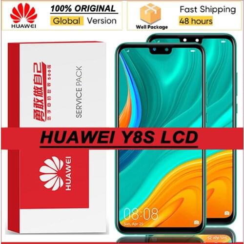 100% Original 6.5'' LCD with Frame for Huawei Y8S Display Touch Screen Digitizer Assembly for JKM-LX1 JKM-LX2 Repair Parts