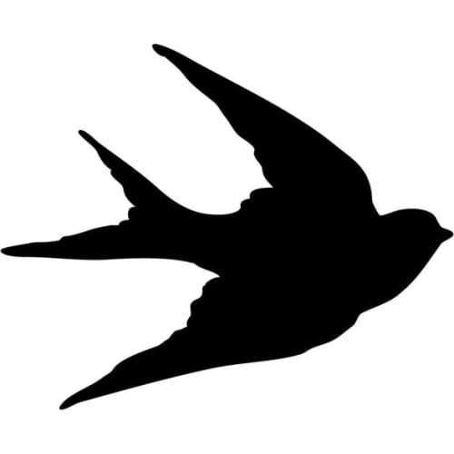 12.7*10.4CM Flying Swallow Spring Vinyl Car Sticker Fashion Car Styling Reflective Decal Black/Silver S1-2395