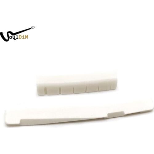 6 String Acoustic Classical Guitar Bone Bridge Saddle and Nut Set Music Instruments Replacement Spare Part White Guitar Parts