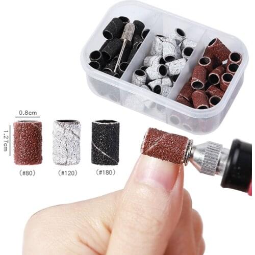 75/100Pcs Sanding Bands Electric Nail Drill Bit Accessories Nail UV Gel Polish Removal 80# 120# 180# Sand Circle Manicure Tools