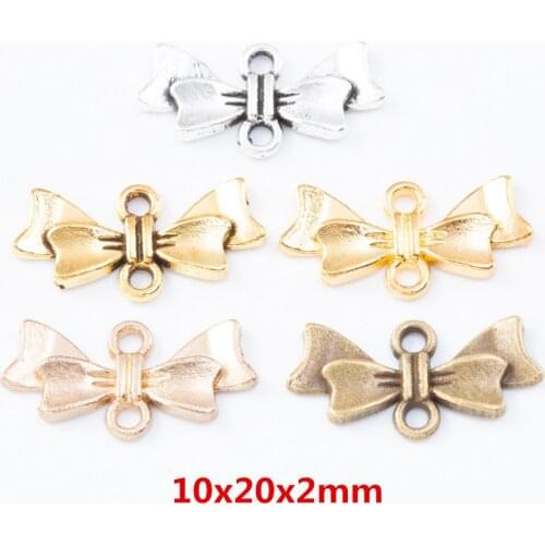 85 pieces of retro metal zinc alloy Bow pendant for DIY handmade jewelry necklace making 7873