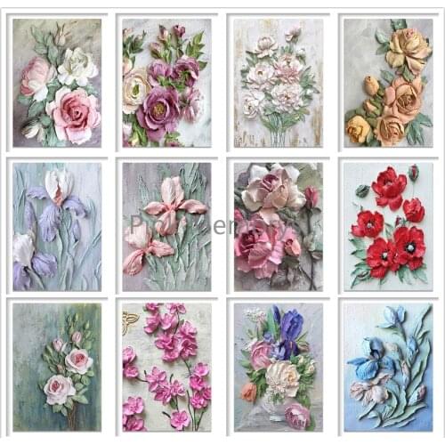 Diamond Mosaic Flower 5D DIY Full Square Round Diamond Painting Rhinestone Diamond Embroidery Cross Stitch Kit Home Decor Gift