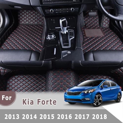 Car Floor Mats For Kia Forte Cerato 2018 2017 2016 2015 2014 2013 Right Hand Drive RHD Auto Accessories Leather Carpet Styling