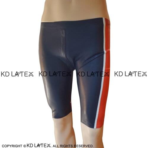 Black And Red White Sexy Long Leg Latex Boxer Shorts With Crotch Zipper Underwear Rubber Boyshorts Bottoms DK-0178